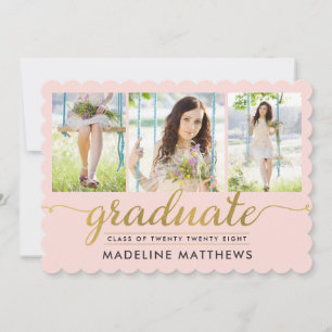 Invitation de graduation de couleur modifiable de