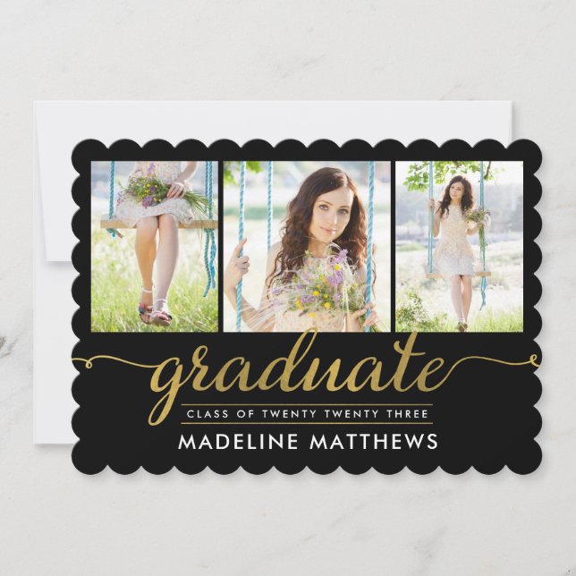 Invitation de graduation de couleur modifiable de  (Devant)