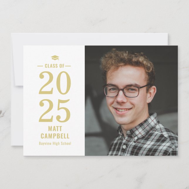 Invitation de Graduation de couleur modifiable de  (Devant)