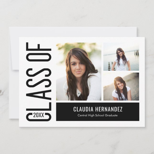 Invitation de graduation de couleur modifiable par (Devant)