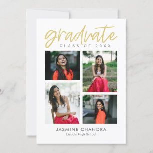 Invitation de graduation de couleur modifiable par