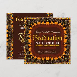 Invitation de graduation de dentelle d'or