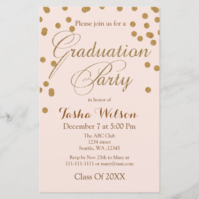 Invitation de graduation de la Parties scintillant (Devant)