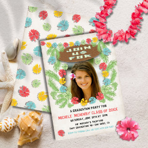 Invitation de graduation de luau hawiian Tropical