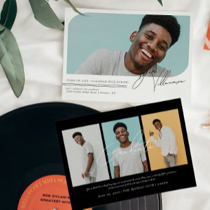 Invitation de graduation de quatre photos minima m