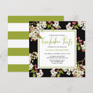 Invitation de graduation des fleurs de cerisiers b