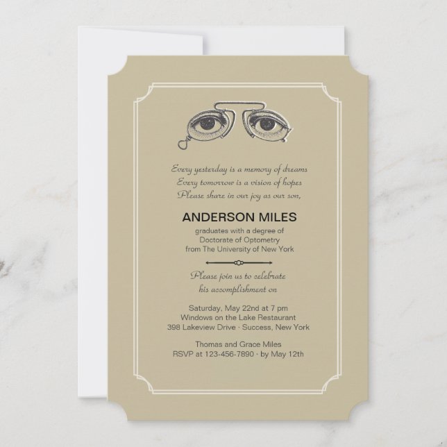 Invitation de graduation des lunettes de vue vinta (Devant)