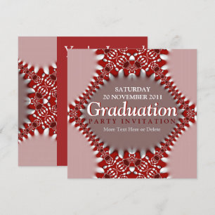 Invitation de graduation du rideau rouge rose frac