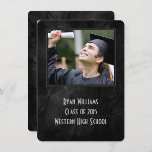 Invitation de graduation en cuir noir