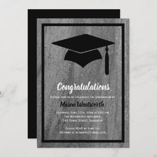 Invitation de graduation en granit classique