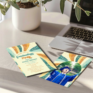 Invitation de graduation en terre cuite Super Retr