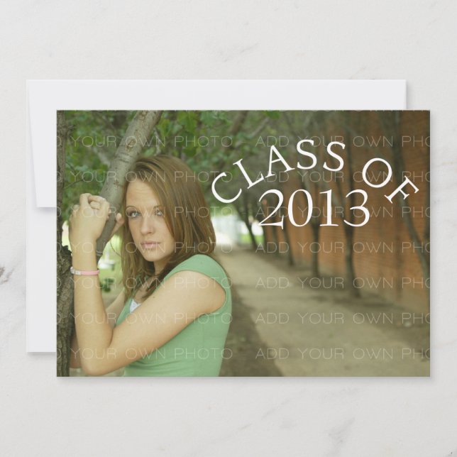 Invitation de graduation en typographie courbe ver (Devant)
