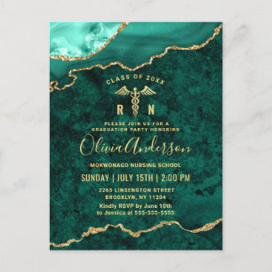 Invitation de graduation Gold Green