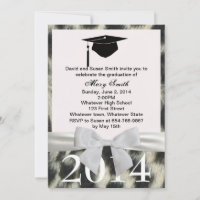 Invitation de graduation Leopard de neige blanc Ru