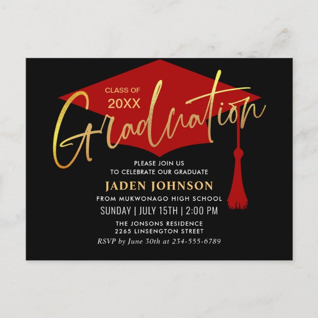 Invitation de graduation minimaliste moderne (Devant)