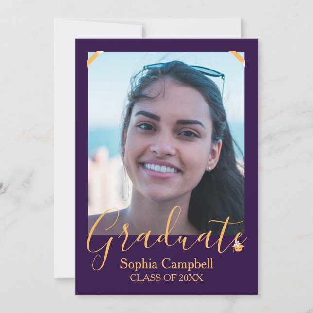 Invitation de graduation moderne violet (Devant)