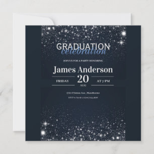 Invitation de graduation noir et argent