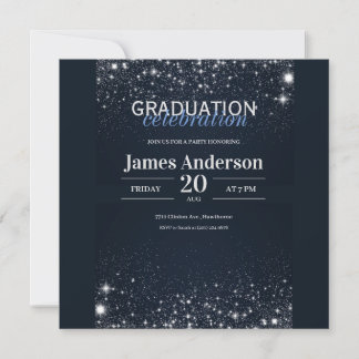 Invitation de graduation noir et argent