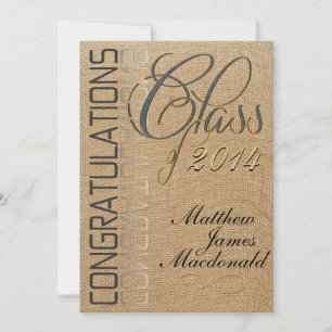 Invitation de graduation officielle Burlap Mirror