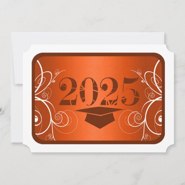 Invitation de graduation Orange and White Frame (Devant)