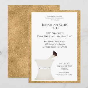 Invitation de graduation personnalisée pour pharma
