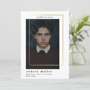 Invitation de graduation photo classique simple ca