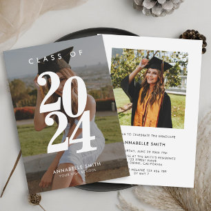 Invitation de graduation photo minimaliste moderne