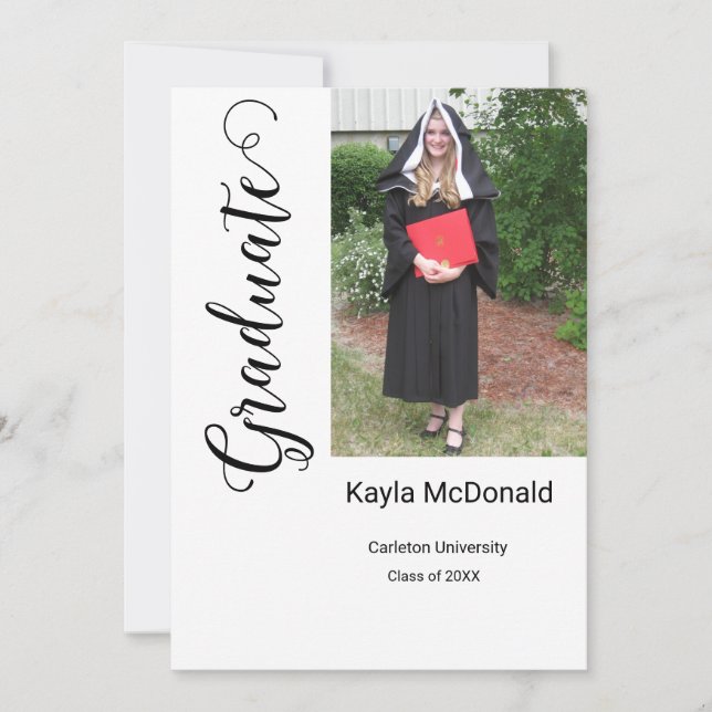 Invitation de graduation photo moderne BBQ (Devant)
