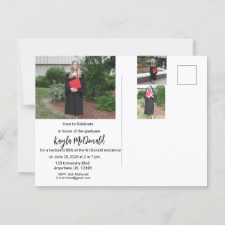 Invitation de graduation photo moderne BBQ