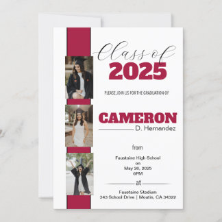 Invitation de graduation photo personnalisable