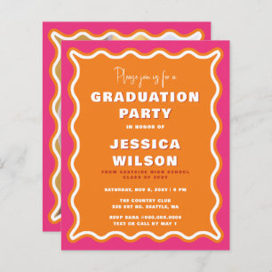Invitation de graduation photo rose rose rose Budg