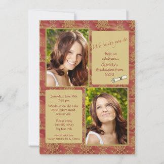 Invitation de graduation photo sur le ton des bijo