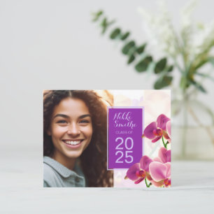 Invitation de graduation pour orchidées modernes e
