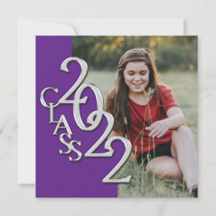 Invitation de graduation Purple et Silver 2022