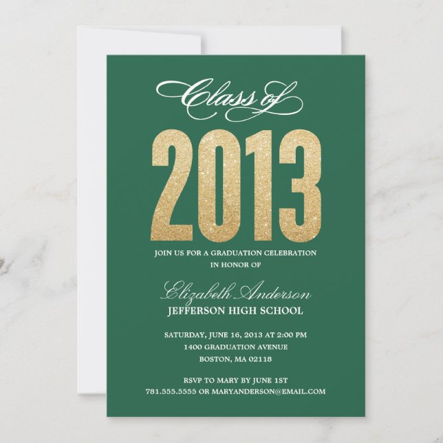 Invitation de graduation Sparkle (Devant)