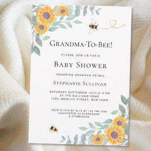 Invitation de grand-mère à Baby shower d'abeille