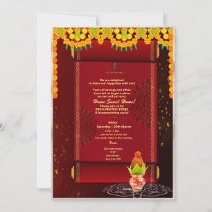 Invitation de Grihapravesh indien Hindu House Warm