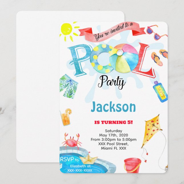 Invitation de groupe de garçons (Devant / Derrière)