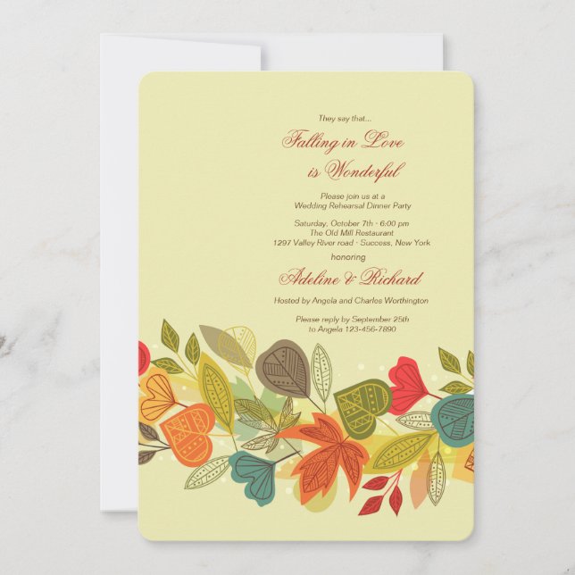 Invitation de guirlande de chute (Devant)