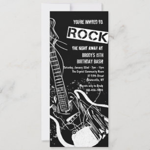 Invitation de guitare de rock noir