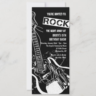 Invitation de guitare de rock noir