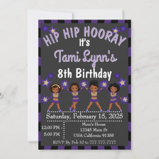 Invitation de gymnastique African Purple Cheerlead