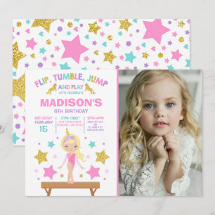 Invitation de gymnastique Parti de gymnastique de 