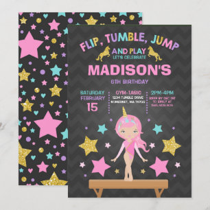 Invitation de gymnastique Parti de gymnastique de