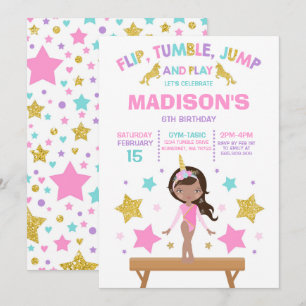 Invitation de gymnastique Parti de gymnastique de