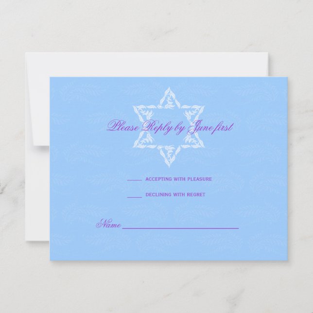 Invitation de Hailey Bat mitzvah avec Damask RSVP (Devant)