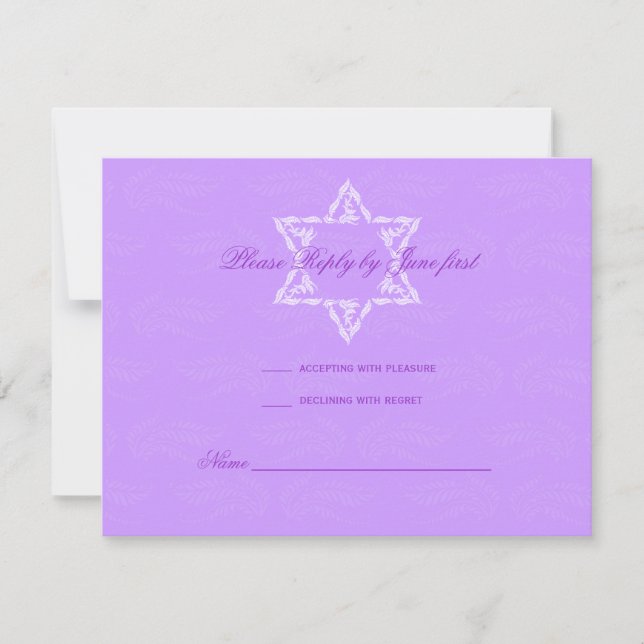 Invitation de Hailey Bat mitzvah avec Damask RSVP (Devant)