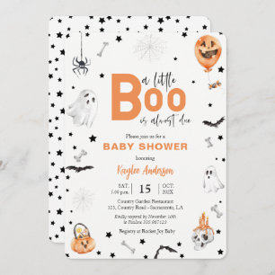 Invitation de Halloween Baby shower Little Boo
