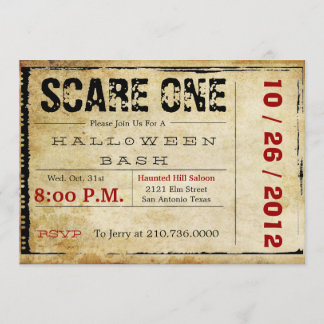 Invitation de Halloween de billet de film