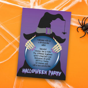 Invitation de Halloween de boule de cristal de